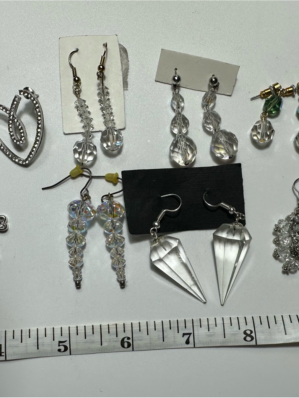 Crystal Drop Dangle Earrings - Clear LOT